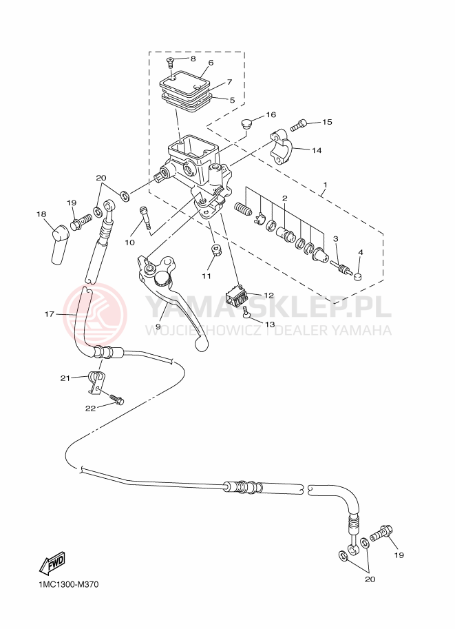 Schemat "Pompa hamulcowa przednia" do Yamaha FJR1300A
