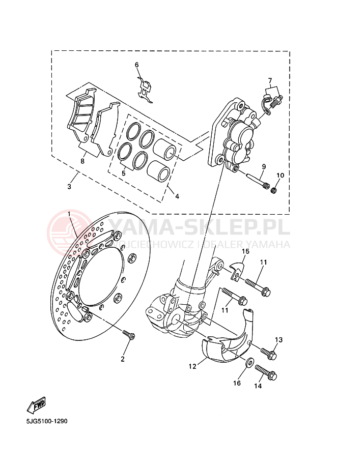 Schemat "Koło przód" do Yamaha YZ426F