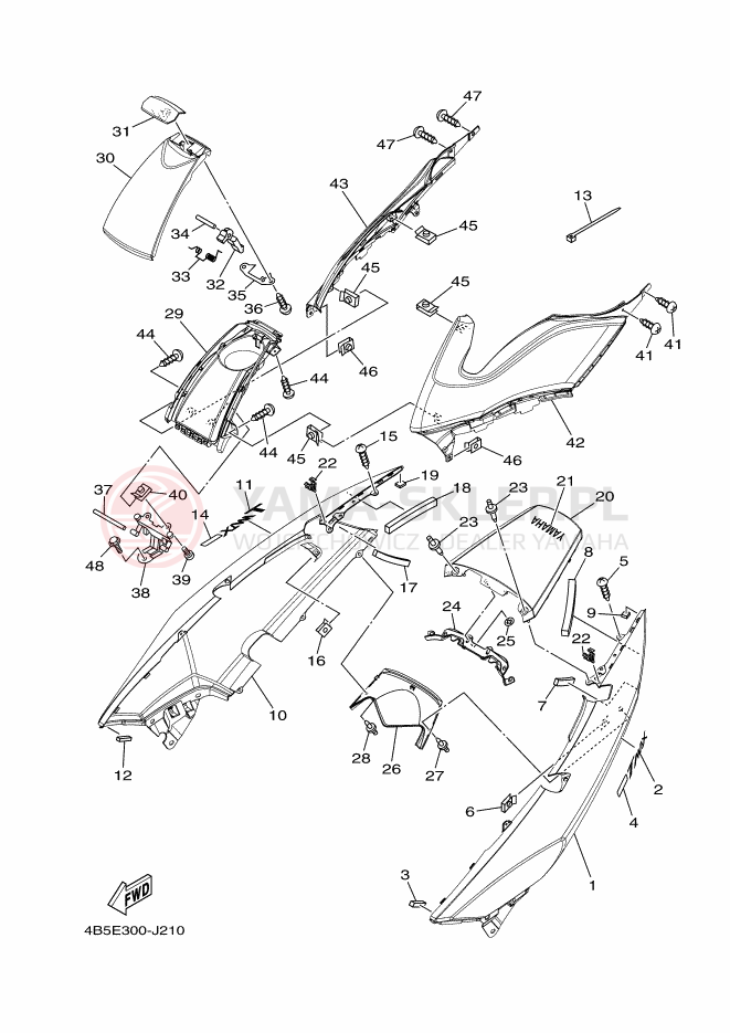 Schemat "Pokrywa boczna" do Yamaha TMAX