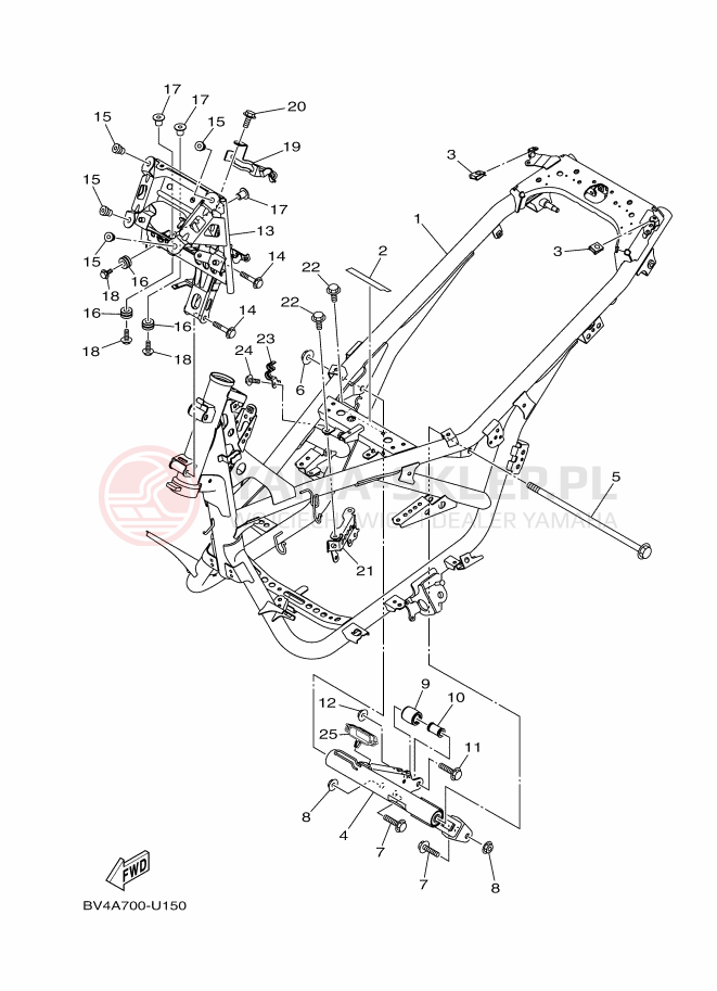 Schemat "rama" do Yamaha NMAX 150