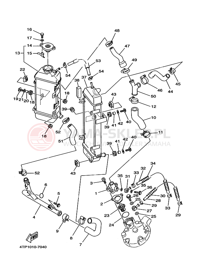 Schemat "Układ chlodzenia" do Yamaha DT230 DT230L