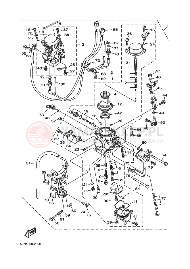 Schemat "Gaźnik" do Yamaha BT1100