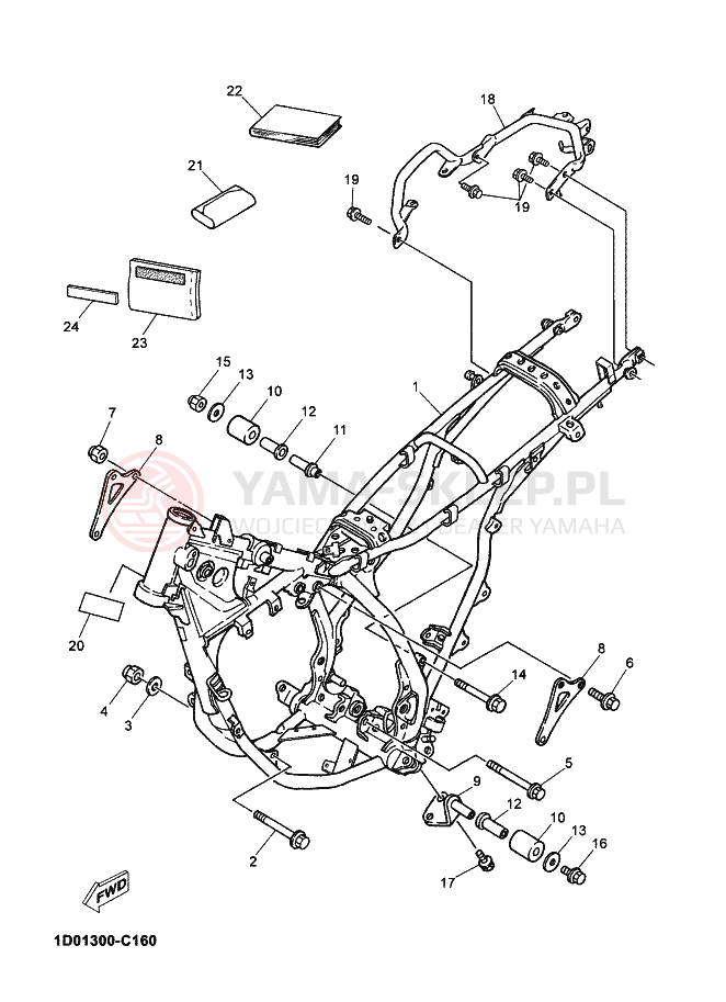 Schemat "rama" do Yamaha DT125X DT 125 SM