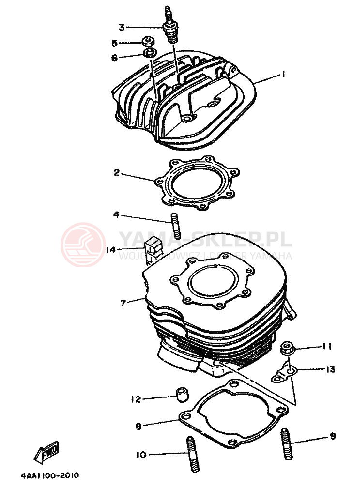 Schemat "cylinder" do Yamaha WR500Z