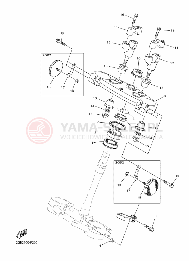 Schemat "Półki zawieszenia" do Yamaha WR250F