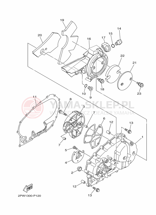 Schemat "Pokrywa silnika" do Yamaha TMAX