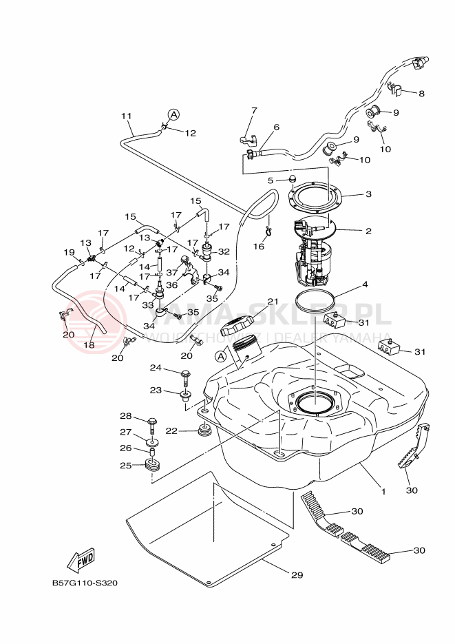 Schemat "zbiornik paliwa" do Yamaha YXZ1000R SS