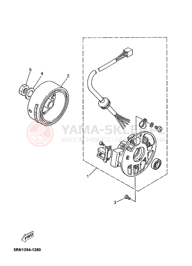 Schemat "prądnica" do Yamaha JOGRR