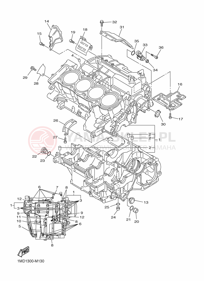Schemat "Obudowa silnika" do Yamaha FJR1300-AS