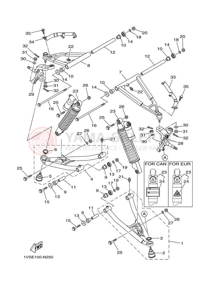 Schemat "Koło przód" do Yamaha YFM700RSE