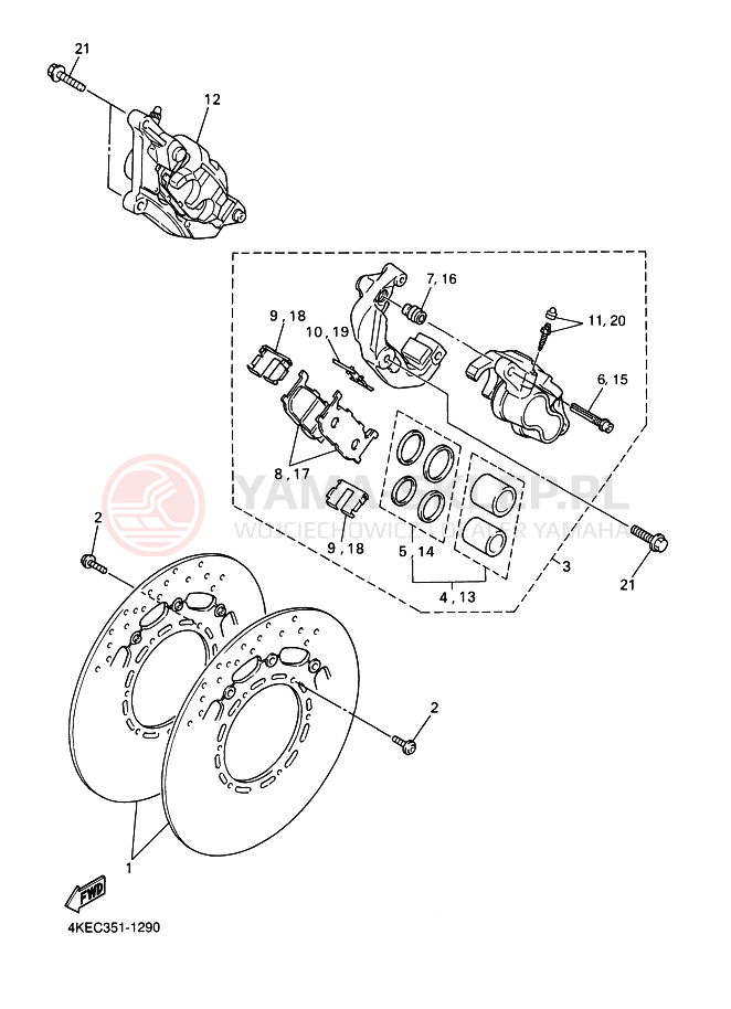 Schemat "Koło przód" do Yamaha XJ600N