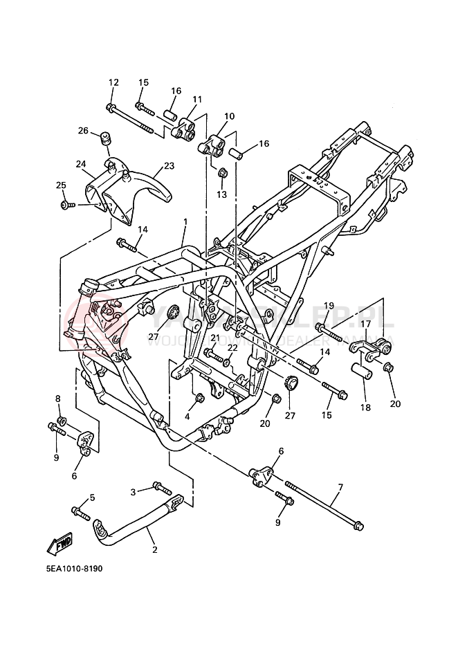 Schemat "rama" do Yamaha XJR1300