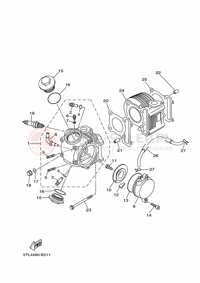 Schemat "cylinder" do Yamaha AL115C MIO