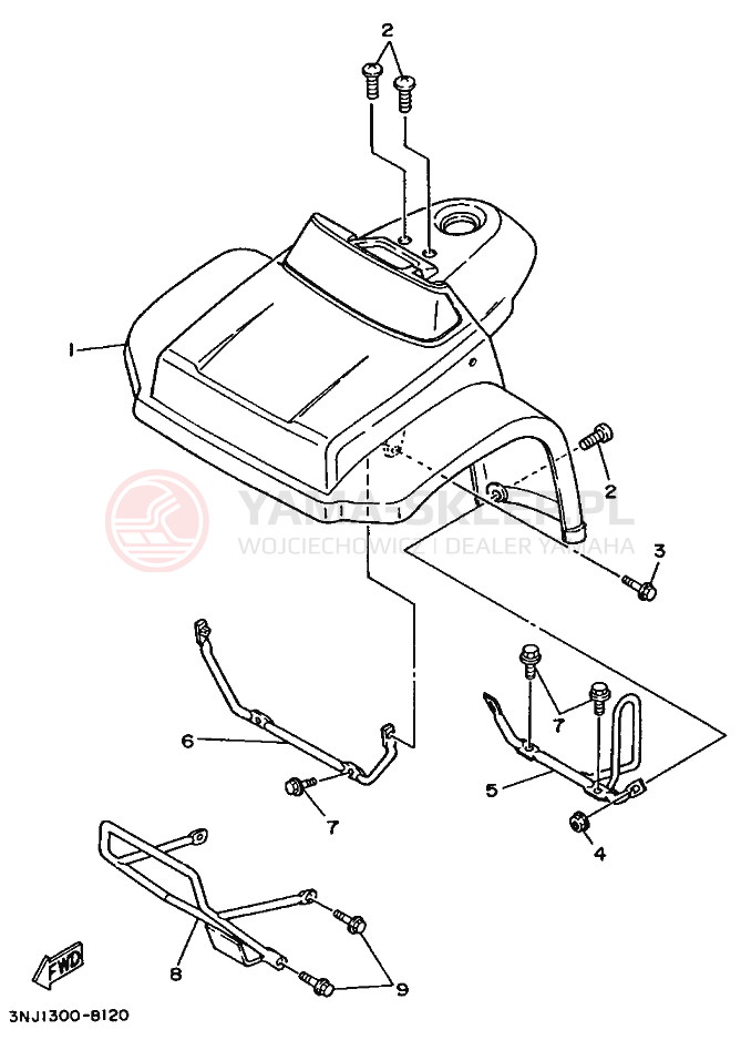 Schemat "Przedni błotnik" do Yamaha YF60