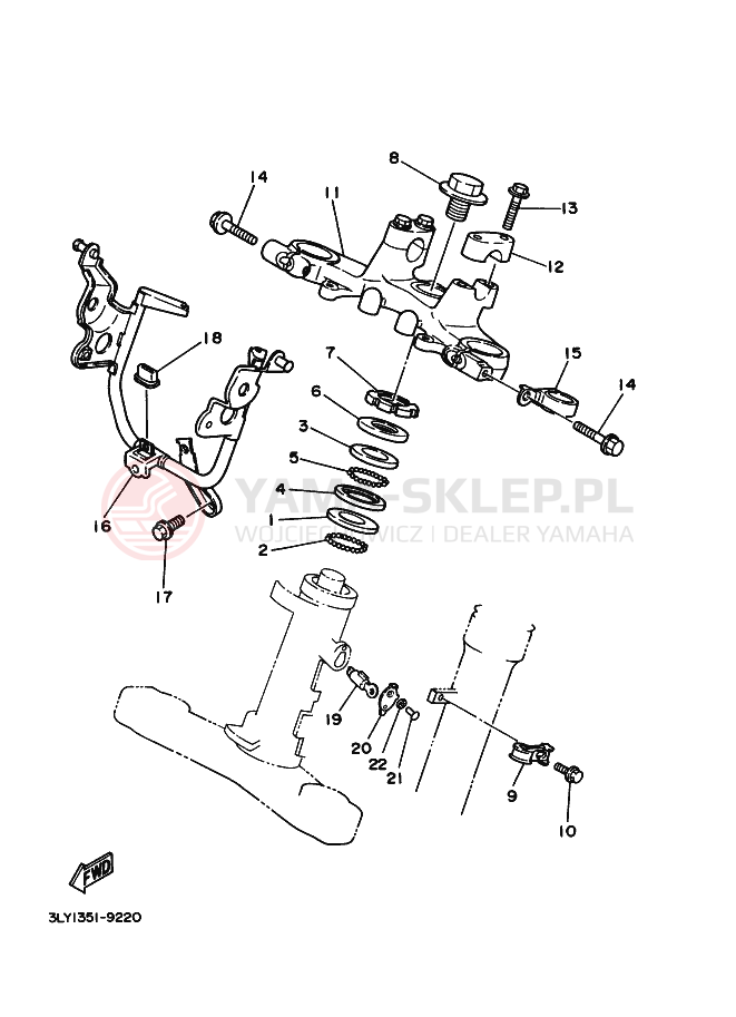 Schemat "Półki zawieszenia" do Yamaha TW200E