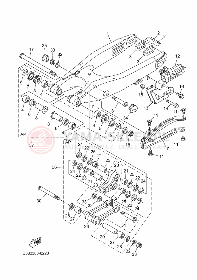 Schemat "wahacz" do Yamaha YZ125