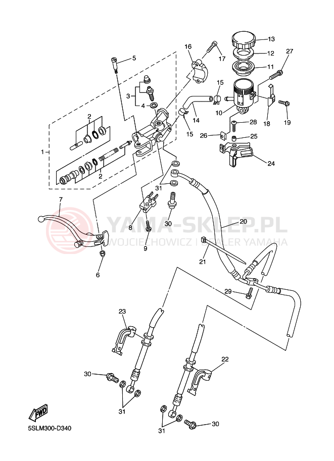 Schemat "Pompa hamulcowa przednia" do Yamaha YZF-R6