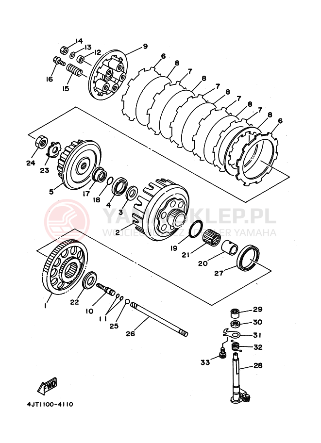 Schemat "sprzęgło" do Yamaha TZ125