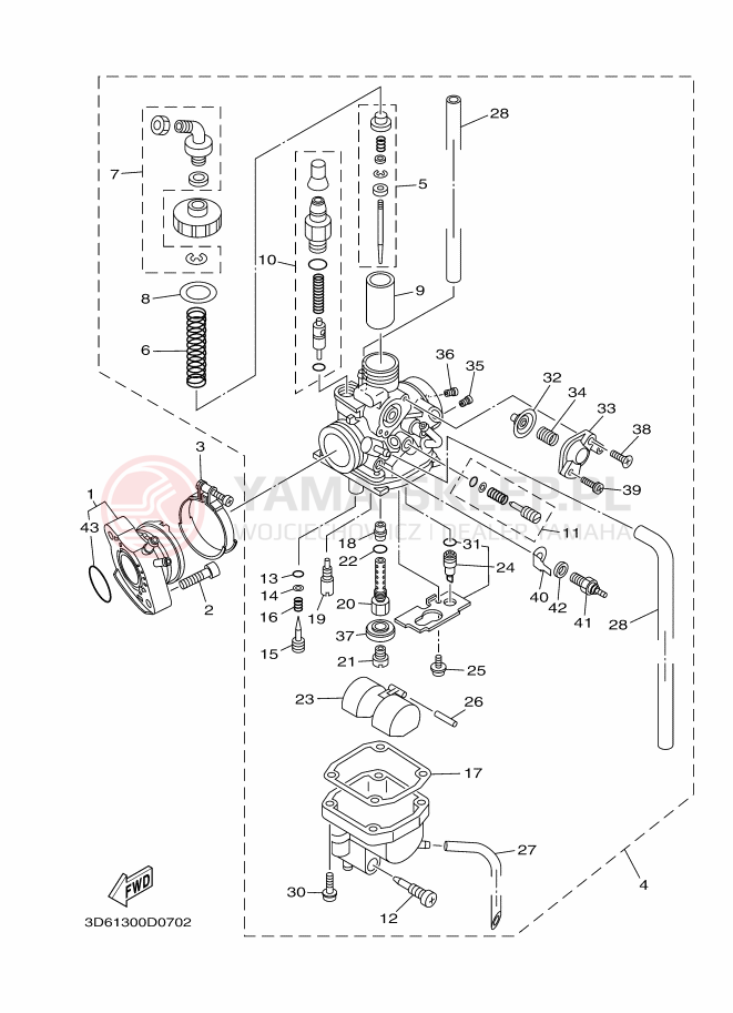 Schemat "Gaźnik" do Yamaha XT125R