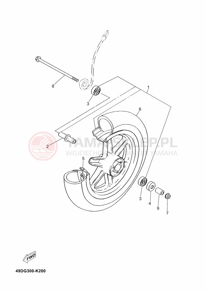 Schemat "Koło przód" do Yamaha CS50