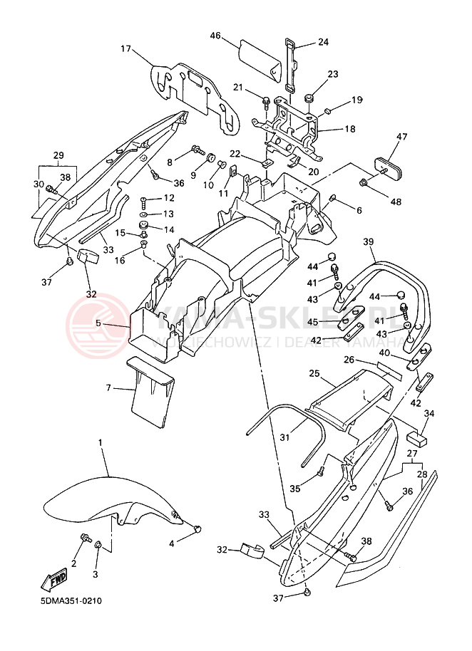 Schemat "błotnik" do Yamaha FZS600SP FAZER