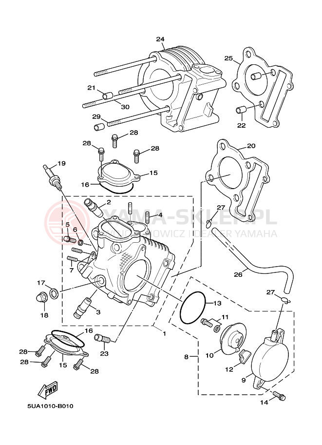 Schemat "głowica" do Yamaha CYGNUS