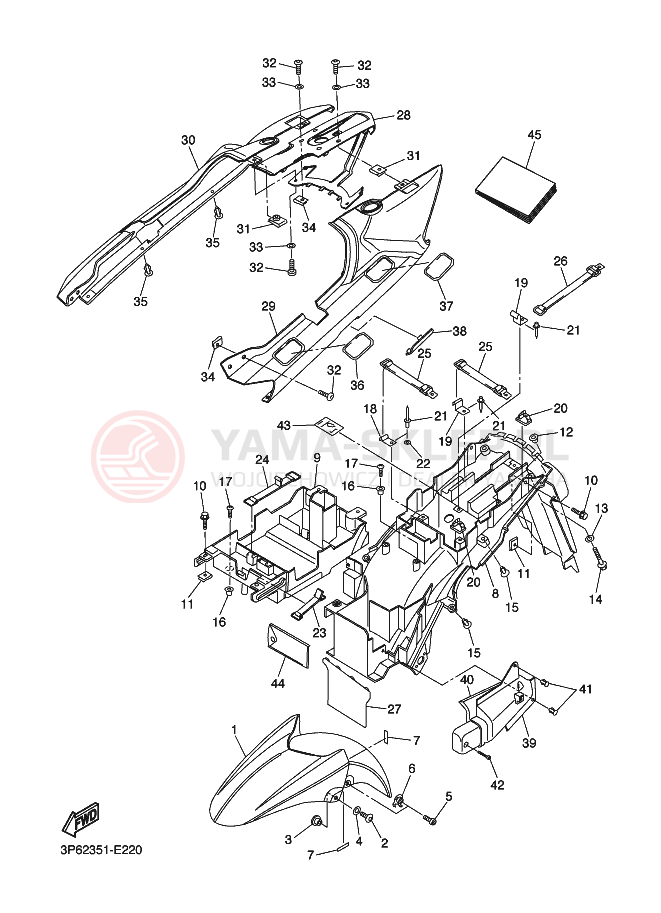 Schemat "błotnik" do Yamaha FJR1300A