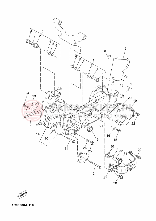 Schemat "Obudowa silnika" do Yamaha X-MAX 250 ABS