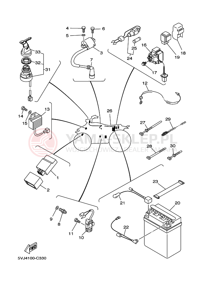 Schemat "układ elektryczny" do Yamaha BREEZE