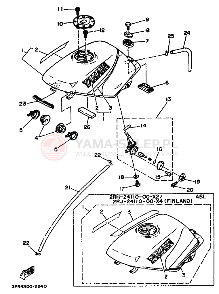 Schemat "zbiornik paliwa" do Yamaha TZR125