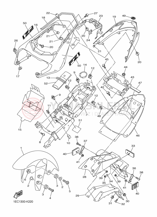 Schemat "błotnik" do Yamaha FZ1-N