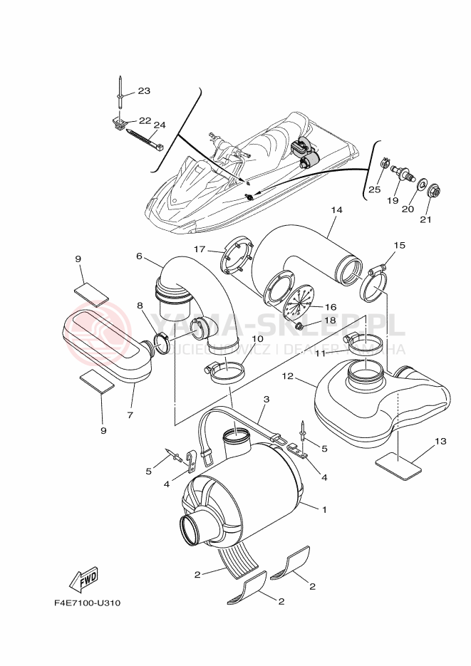 Schemat "wydech" do Yamaha VX CRUISER HO