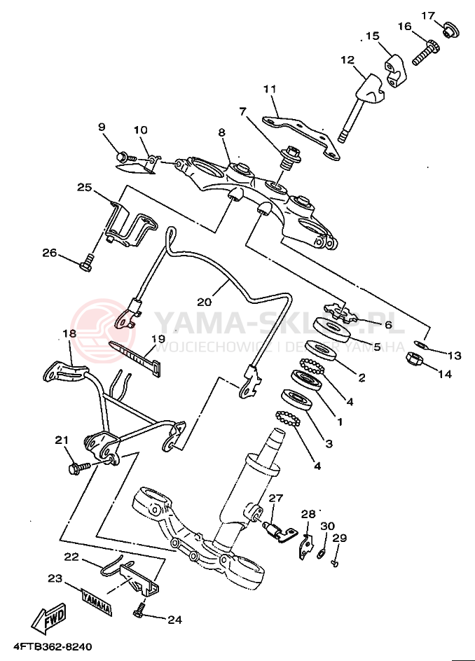 Schemat "Półki zawieszenia" do Yamaha XV500 VIRAGO