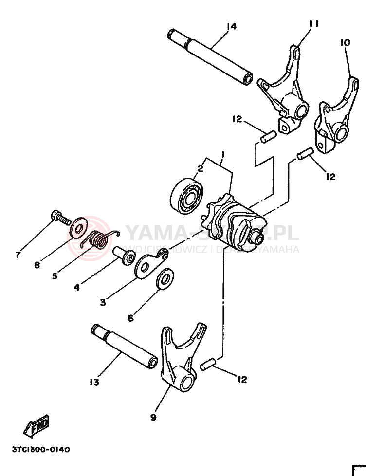 Schemat "Wodziki, automat" do Yamaha TZ250A