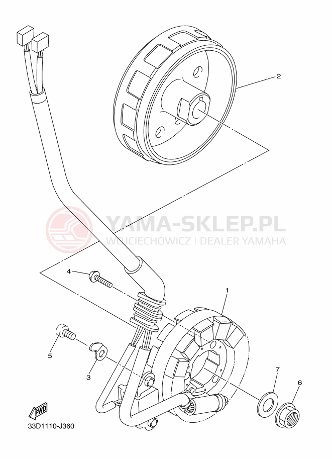 Schemat "prądnica" do Yamaha YZ450F