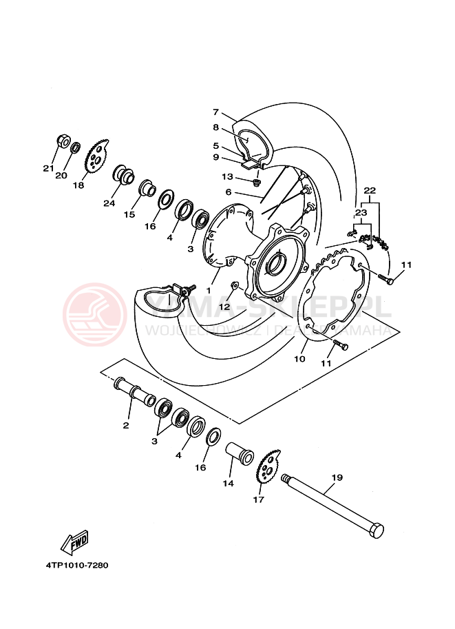 Schemat "Koło tył" do Yamaha DT230 LANZA