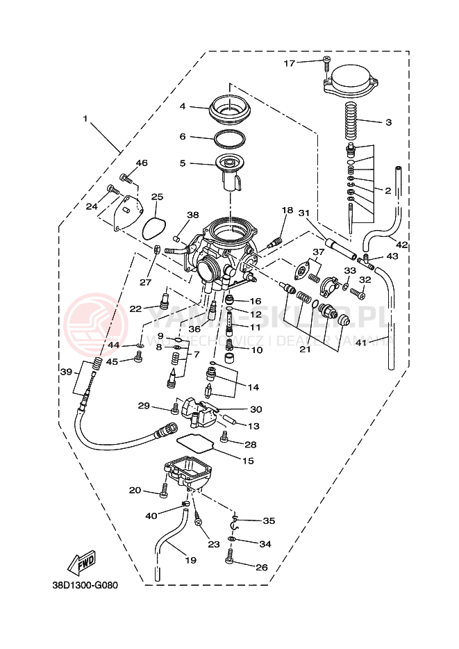 Schemat "Gaźnik" do Yamaha GRIZZLY 350
