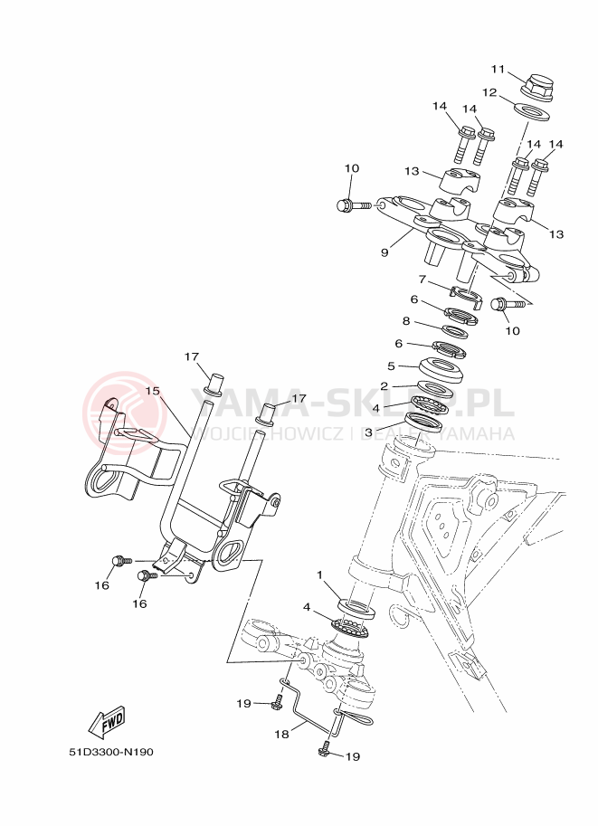 Schemat "Półki zawieszenia" do Yamaha YBR125ED