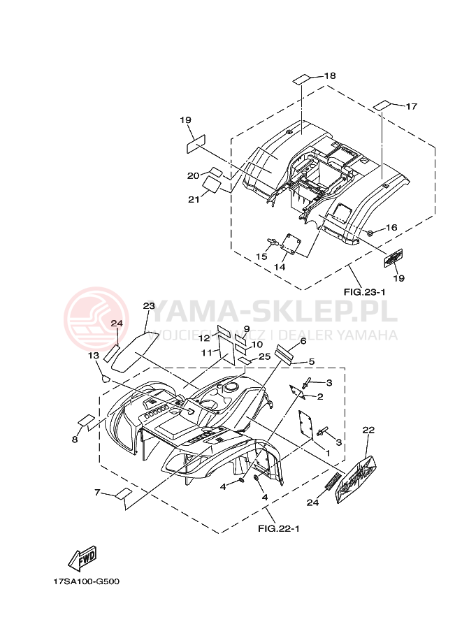 Schemat "naklejki" do Yamaha GRIZZLY 450