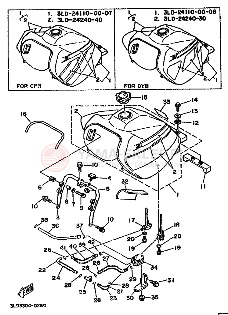 Schemat "zbiornik paliwa" do Yamaha XTZ750 SUPERTENERE
