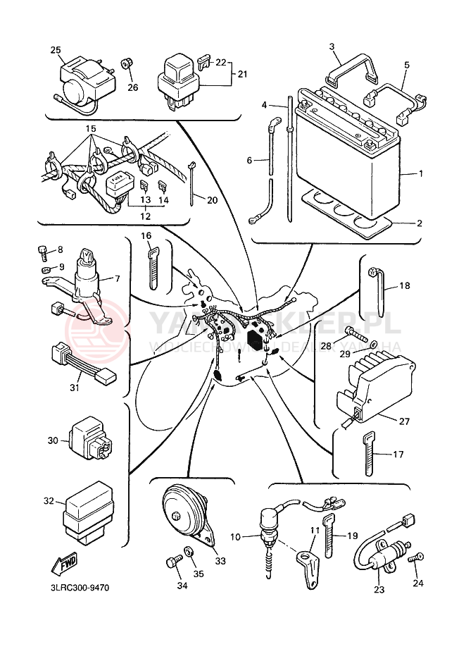Schemat "układ elektryczny" do Yamaha VMX12 VMAX