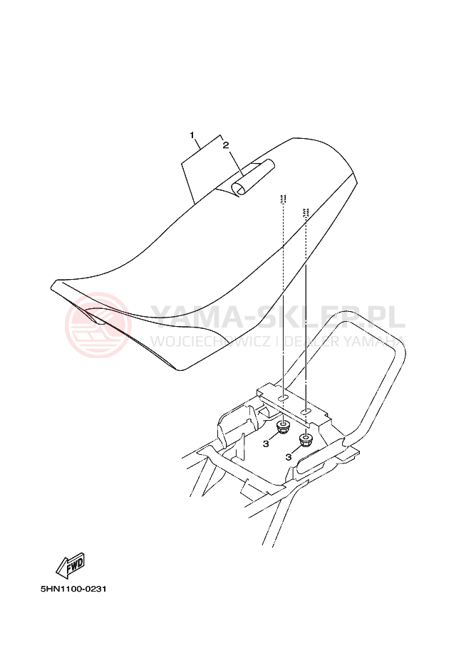 Schemat "siedzenie" do Yamaha TT-R90E