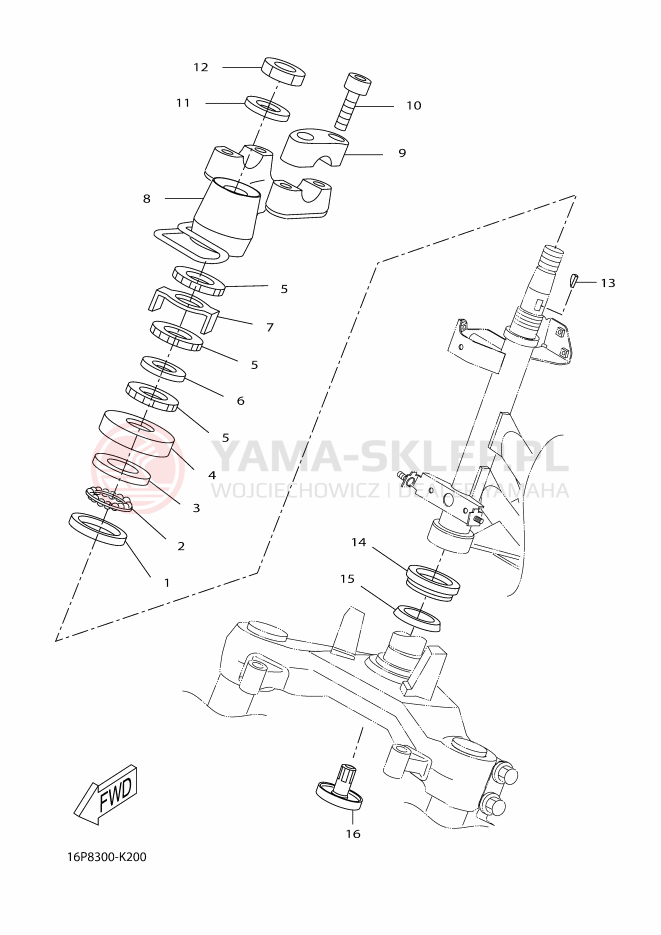 Schemat "Półki zawieszenia" do Yamaha XCITY