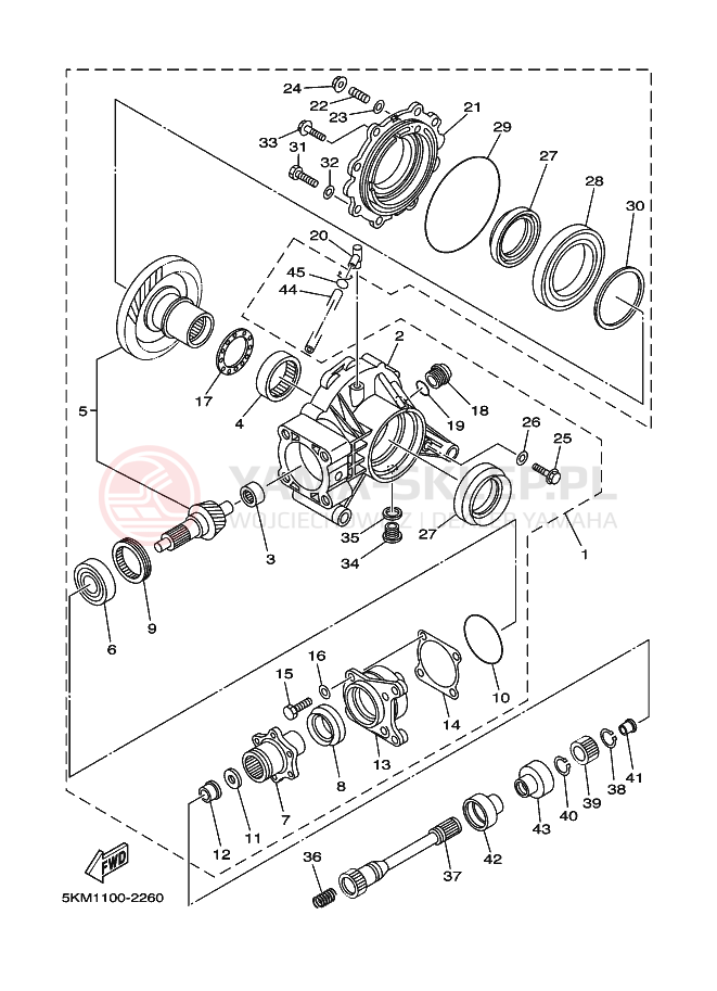 Schemat "Wał napędowy" do Yamaha GRIZZLY