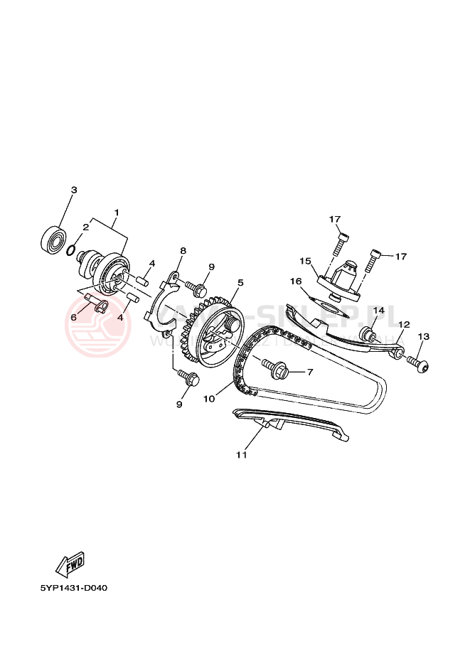 Schemat "Wałek rozrządu" do Yamaha CRYPTON X