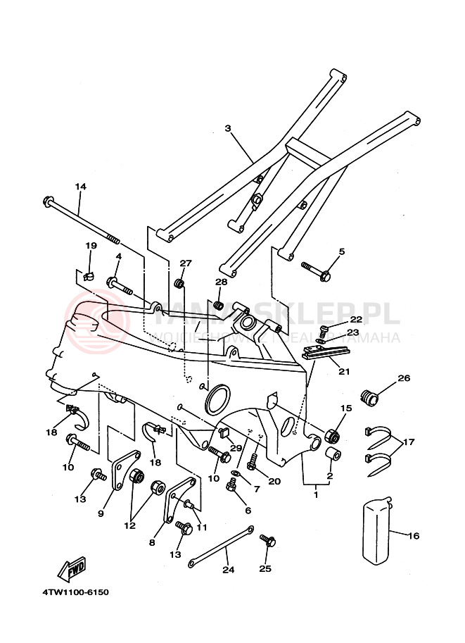 Schemat "rama" do Yamaha TZ250