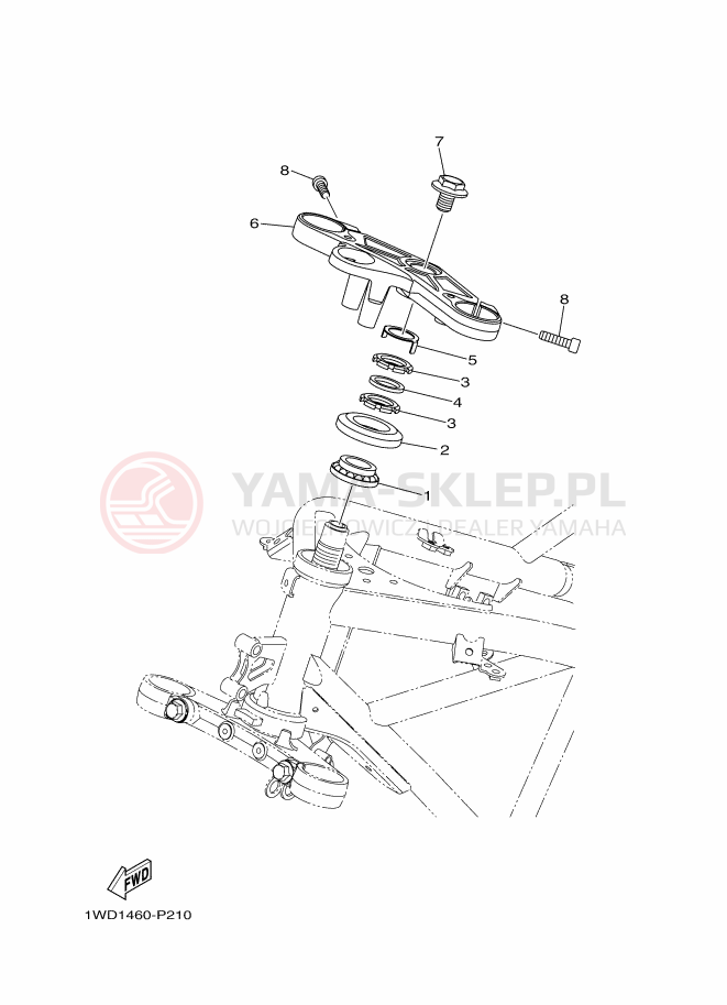 Schemat "Półki zawieszenia" do Yamaha YZF-R25