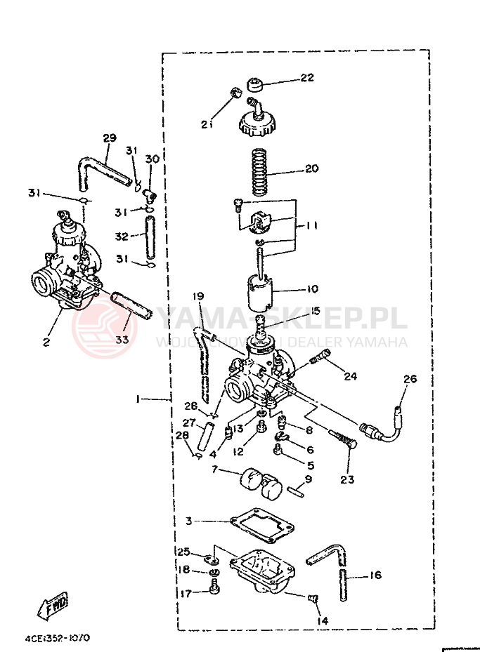Schemat "Gaźnik" do Yamaha RD350
