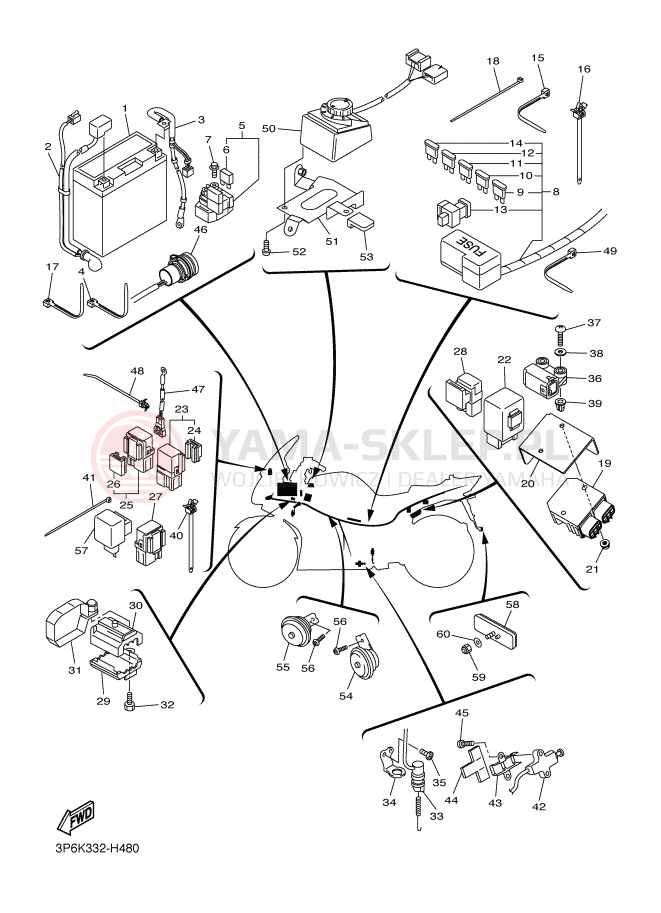 Schemat "układ elektryczny" do Yamaha FJR1300A