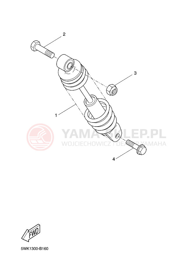 Schemat "zawieszenie tył" do Yamaha BWS
